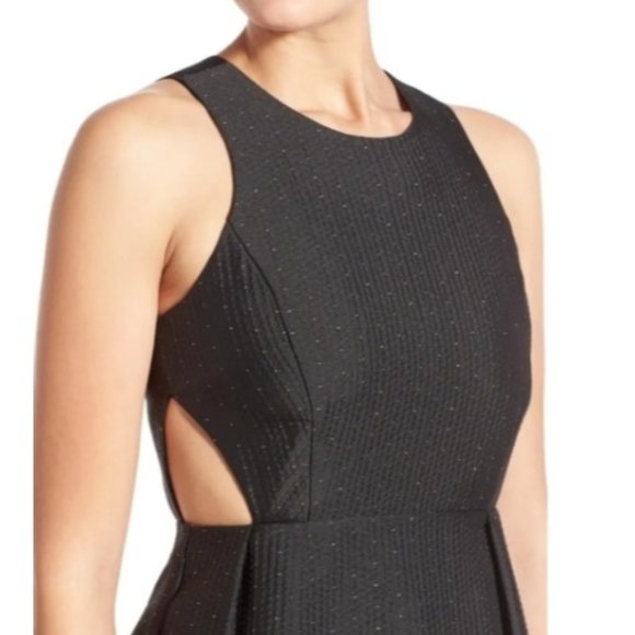 Madewell 1937 Women's Black Midnight Speckle Cut Out Mini Cocktail Dress Size 6 - Picture 5 of 16